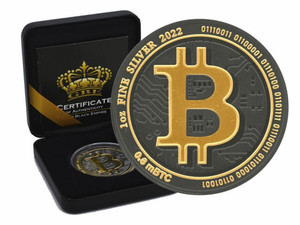 2022 - 1 oz Silver Bitcoin Niue Gold Black Empire Edition