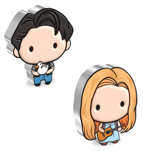 2022 Niue FRIENDS Joey Tribbiani and Phoebe Buffay Chibi 1 oz Silver