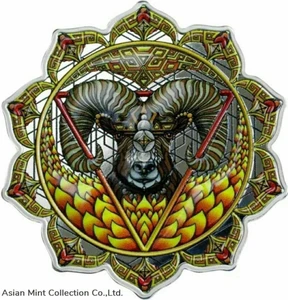 2022 $5 Solomon Islands RAM OF THE 3ER CHAKRA Phil Lewis 2 Oz Silver Proof Coin. physical Themes & Pop Culture 