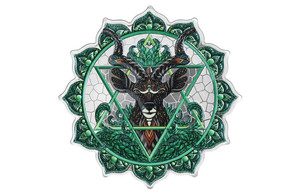 2022 $5 Solomon Islands Antelope of the 4th Chakra Phil Lewis 2 oz Silver Coin physical Themes & Pop Culture PAMP
