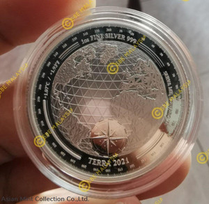 2021 Tokelau Terra Proof Silver Coin : Silver (AG)(1 Troy Oz) Metal Purity: 99.9