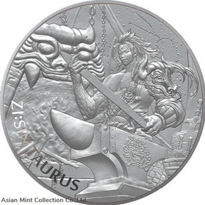 2021 South Korea ZI:SIN Taurus - KOMSCO 1 oz Silver Medal - BU