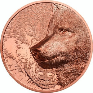 2021 Mongolia Mystic Wolf 50g Copper Coin NGC PF 70 RD UCAM