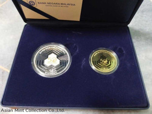 2021 - commemorative unc nordic gold syiling pering of 2, 50th anniversary perkeso socso proof coin. physical World Coins 