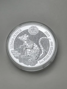 2020 Rwanda Lunar Year of The Rat Silver Coin 1 Oz 999