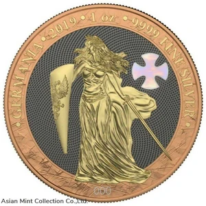 2019 - Germania Mother of Pearl Cross 1oz Silver BU Coin physical World Coins Germania Mint