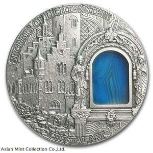 2012 - SECRET OF LICHTENSTEIN $2 series CRYSTAL ART 2oz Silver coin