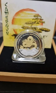 2012 - Cameroon 1000 francs Year of Dragon gilded silver coin