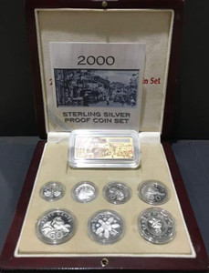 2000 Sterling Silver Proof Coin Set With box & COA