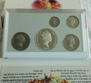 1989 - 5 COIN PROOF YEAR SET WITH SILVER $1 - complete