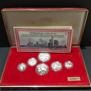 1986 Sterling Silver Proof Coin Set with box &certificate.
