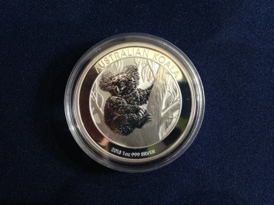 Australia 2013 KOALA 1oz Silver Proof Gilded $1 Coin