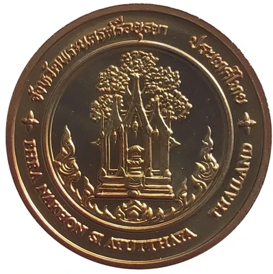 commemorative coin, medal of phra nakhon si ayuthaya province size 7 cm long