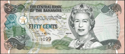 Bahamas - 2001 Elizabeth II 50 Cent Note NEW UNC!