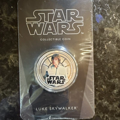 2011 Star Wars Luke Skywalker Silver Plated Collectible Coin Capsule Packaging