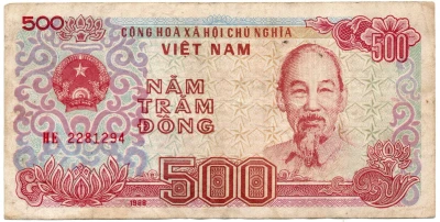 1988 Vietnam 500-1000-2000 Nam Tram Dong Banknote Circulated