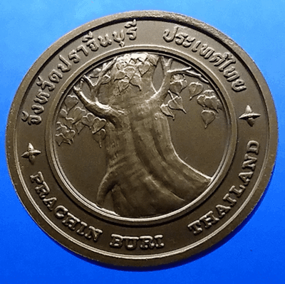 Provincial commemorative coin of Prachinburi Province, 4 cm in size.