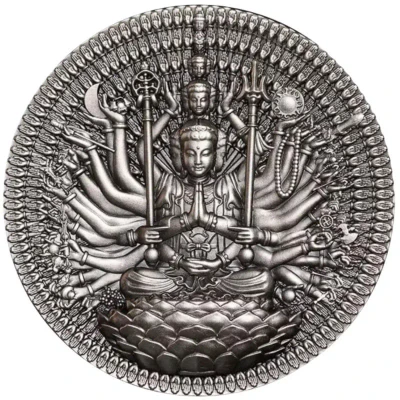 Thousand Hand & Eyed Guan Yin Bodhisattva Silver Coin 2 Oz 2025 Genuine