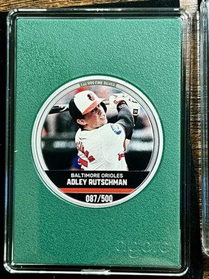 2024 Agoro MAJOR LEAGUE BASEBALL Silver Trading Coins Emerald Mintage - Adley Rutschman #87 Baltimore Orioles