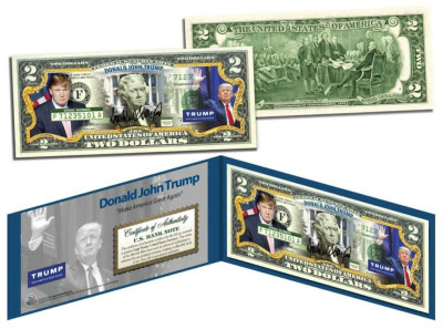 2016 - DONALD TRUMP For President Election $2 Bill US Legal Tender Money