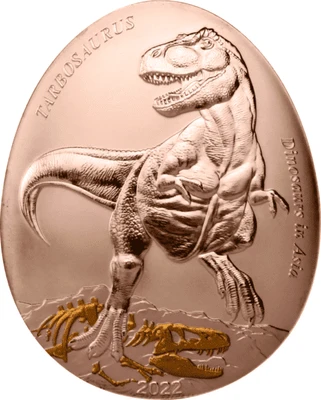 2022 - Samoa 20cents Dinosaurs in Asia 3 Tarbosaurus Curved commemorative coin