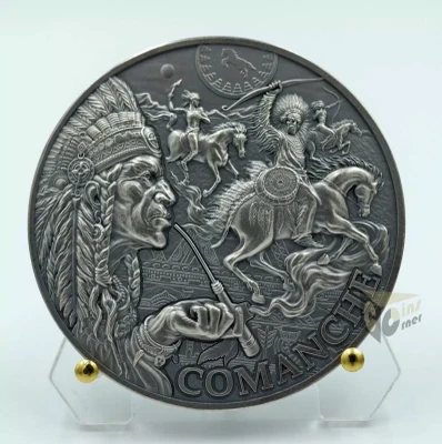 2024 - Comanche Tribal Spirit 2 oz Antique finish Silver Coin Cameroon