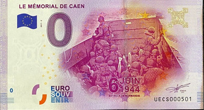 2017 - Banknote 0 Euro Memorial De Caen 6 June 1944 France