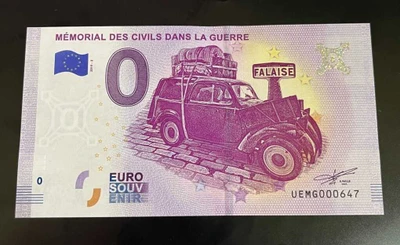 2019 - 0 Euro-Schein FRANCE - MEMORIAL OF CIVILIANS IN WAR #02 UEMG physical World Coins Paris Mint