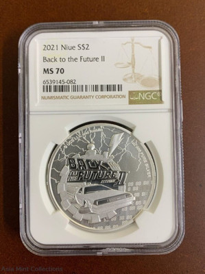 2021 NGC Niue Back to the Future II Delorean - 1 oz Silver Coin MS70