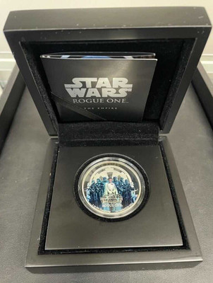 2017 Star Wars Rogue One Imperial Empire 1ozt. Silver Colored Proof Coin in OGP physical Licensed & Pop Culture New Zealand Mint