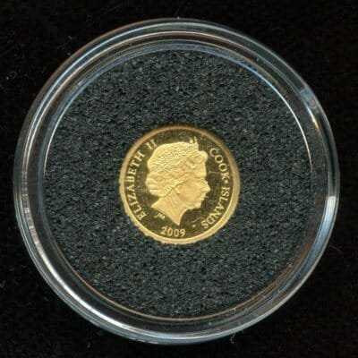 2009 - COOK ISLANDS - $5 in 9999 Gold (0.5g), PP - 10 Years Euro Introduction physical Gold Coins No Show Mint