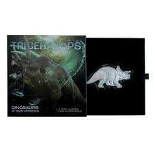 2022 Solomon Islands Dinosaurs Triceratops 2oz Silver Reverse Proof Coin physical Themed Coins 