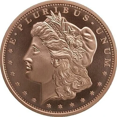 1921 - 1 OZ Morgan Round Coin - Copper 1 Oz .999 Pure Fine Copper GSM IN STOCK!!