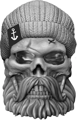 2023 Ghana Fisherman Skull Silver Plated 27.2g CN Coin - 2,000 Mintage physical Themes & Pop Culture No Show Mint