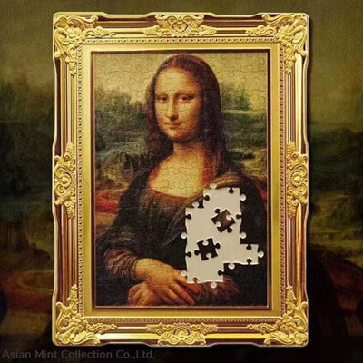 2022 World famous painting jigsaw -Mona Lisa's smile- silver&amp;copper coin physical World Coins New Zealand Mint