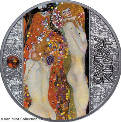 2022 Sexy Nudes Women Gustav Klimt Water Serpents .999 silver proof Cameroon OGP physical World Coins Mint of Poland