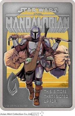 2022 Niue The Mandalorian 1oz Silver Antique Poster Coin physical Themes & Pop Culture New Zealand Mint