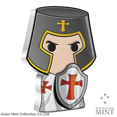022 Niue Warriors of History Knight Templar 1 oz. Silver Proof Chibi Coin physical World Coins New Zealand Mint