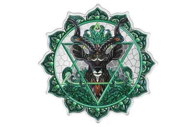 2022 $5 Solomon Islands Antelope of the 4th Chakra Phil Lewis 2 oz Silver Coin physical Themes & Pop Culture PAMP