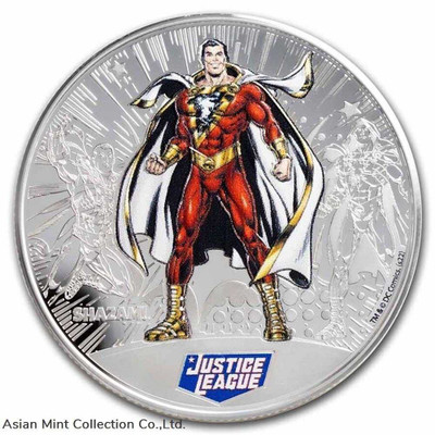 2022 - Shazam 1/2 Oz Silver Justice League Samoa physical Themes & Pop Culture No Show Mint