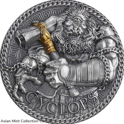 2022 - Cyclops The Great Greek Mythology 1 oz Antique finish Silver Coin Cameroon physical Themes & Pop Culture Mint XXI