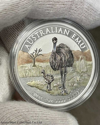 2021 Australian Emu 1oz Coloured Silver Coin - Melbourne Money Expo ANDA Special physical World Coins Perth Mint