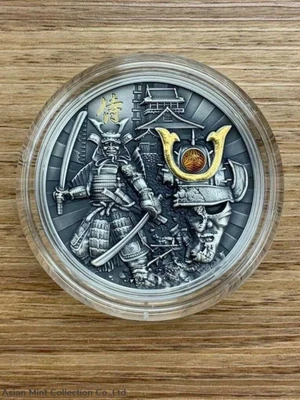 2019 2oz $5 NZD Niue Warriors Samurai Ultra High Relief Antique Finish Silver Coin physical World Coins Mint XXI