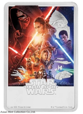2019 - 1oz Silver .999 Star Wars The Force Awaken (NZ Mint) physical Themes & Pop Culture New Zealand Mint