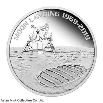 2019 - 1 oz 50th Anniversary 1969-2019 Moon Landing BU Silver Coin physical World Coins Perth Mint
