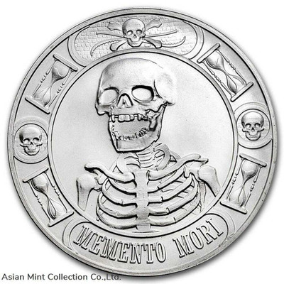 2016 - Anonymous Mint Memento Mori Last Laugh Skeleton 1 oz .999 Fine Silver Round physical Themes & Pop Culture Anonymous Mint
