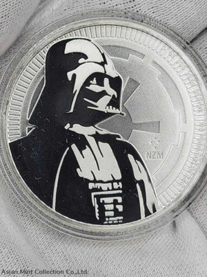 2017 - $2 Star Wars Darth Vader 1 oz .999 Silver BU in Capsule physical World Coins New Zealand Mint