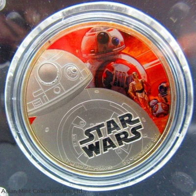 2016 STAR WARS BB-8 1oz Silver Proof Disney Coin - Pictured Coin Cert 00574 physical Themes & Pop Culture New Zealand Mint