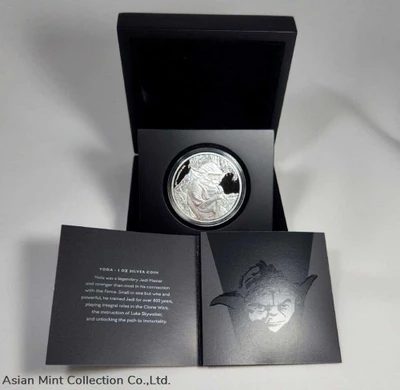 2016 - STAR WARS YODA 1oz Silver Proof Disney Coin physical Themes & Pop Culture New Zealand Mint