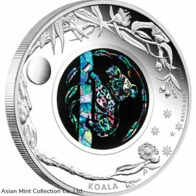 2012 - Australian Opal Series - The Koala 1oz Silver Proof Coin physical Themes & Pop Culture Perth Mint